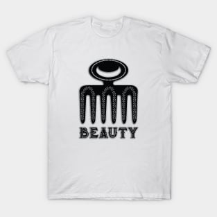 Ghana Sankofa Adinkra Symbol "Beauty" Black T-Shirt